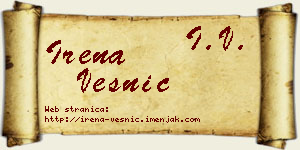 Irena Vesnić vizit kartica